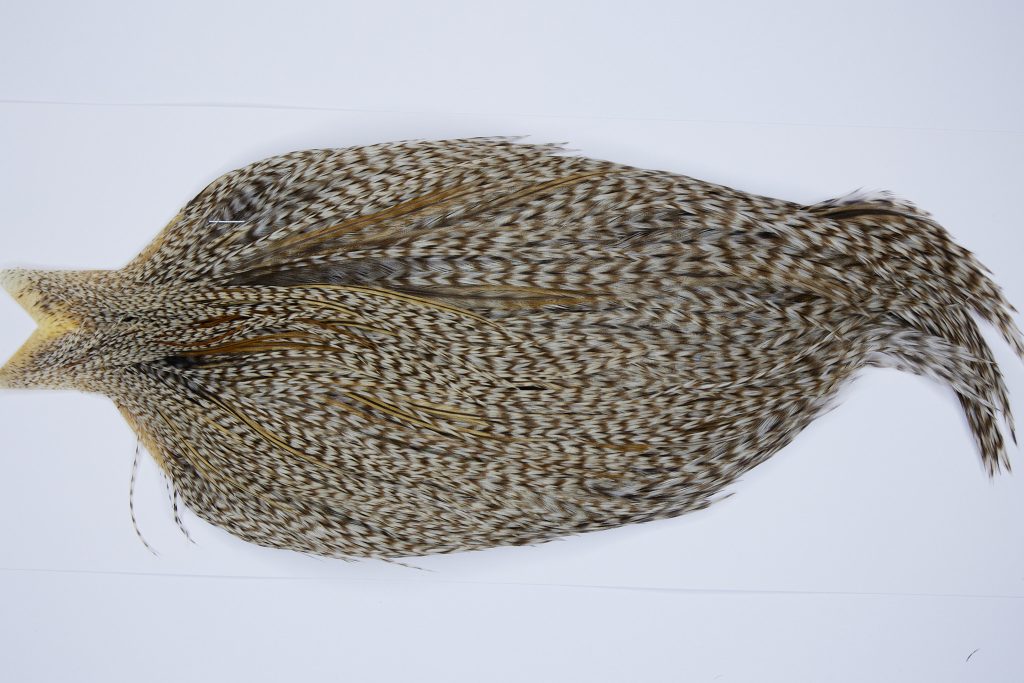 9449 - JimsFlyCo Dry Fly Hackle, Grizzly Dun Variant #2 Grade Rooster Cape, Ties Sizes 10-22