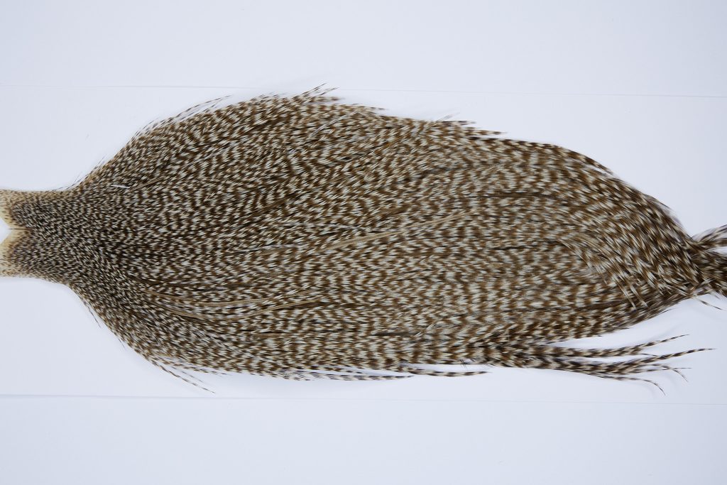 9455 - JimsFlyCo Dry Fly Hackle, Grizzly Dun Variant #2 Grade Rooster Cape, Ties Sizes 10-22