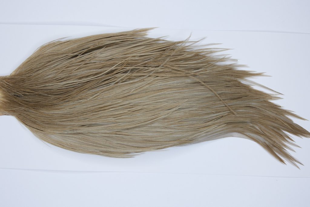 9502 - JimsFlyCo Dry Fly Hackle, Light Dun #1 Grade Rooster Cape, Ties Sizes 10-22