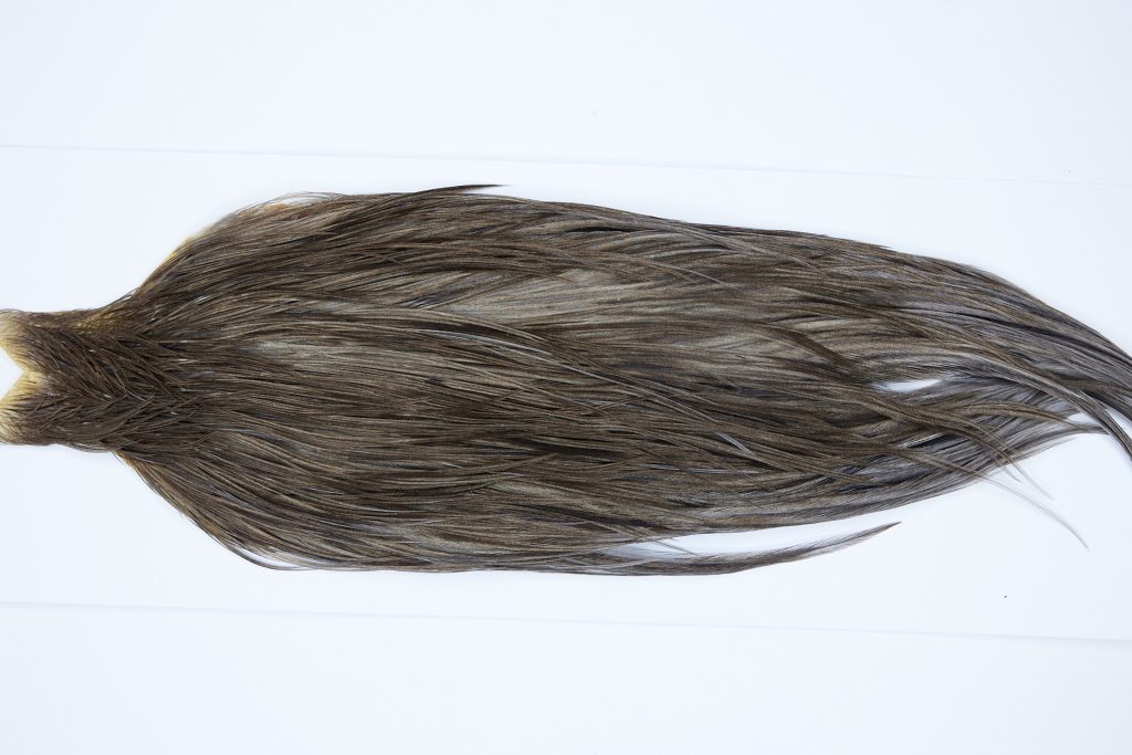 9638 - JimsFlyCo Dry Fly Hackle, Medium Dun Grade #1 Rooster Cape, Ties Sizes 10-20