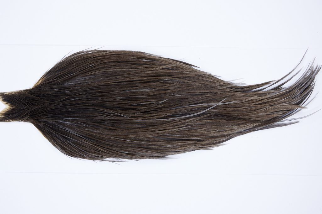 9706 - JimsFlyCo Dry Fly Hackle, Grey Dun #1 Grade Rooster Cape, Ties Sizes 12-20