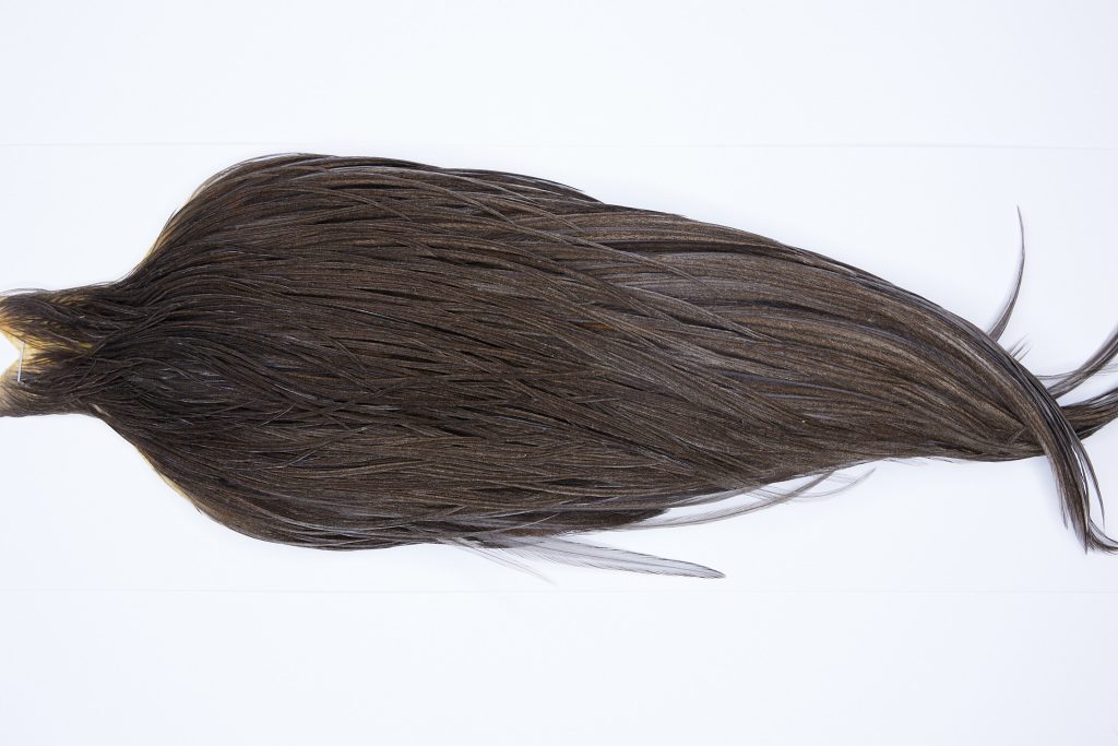 9709 - JimsFlyCo Dry Fly Hackle, Grey Dun #1 Grade Rooster Cape, Ties Sizes 10-20