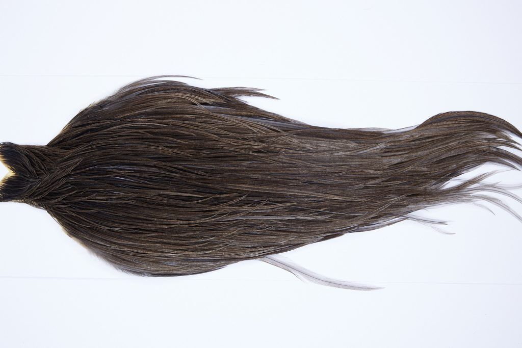 9721 - JimsFlyCo Dry Fly Hackle, Grey Dun #1 Grade Rooster Cape, Ties Sizes 10-20