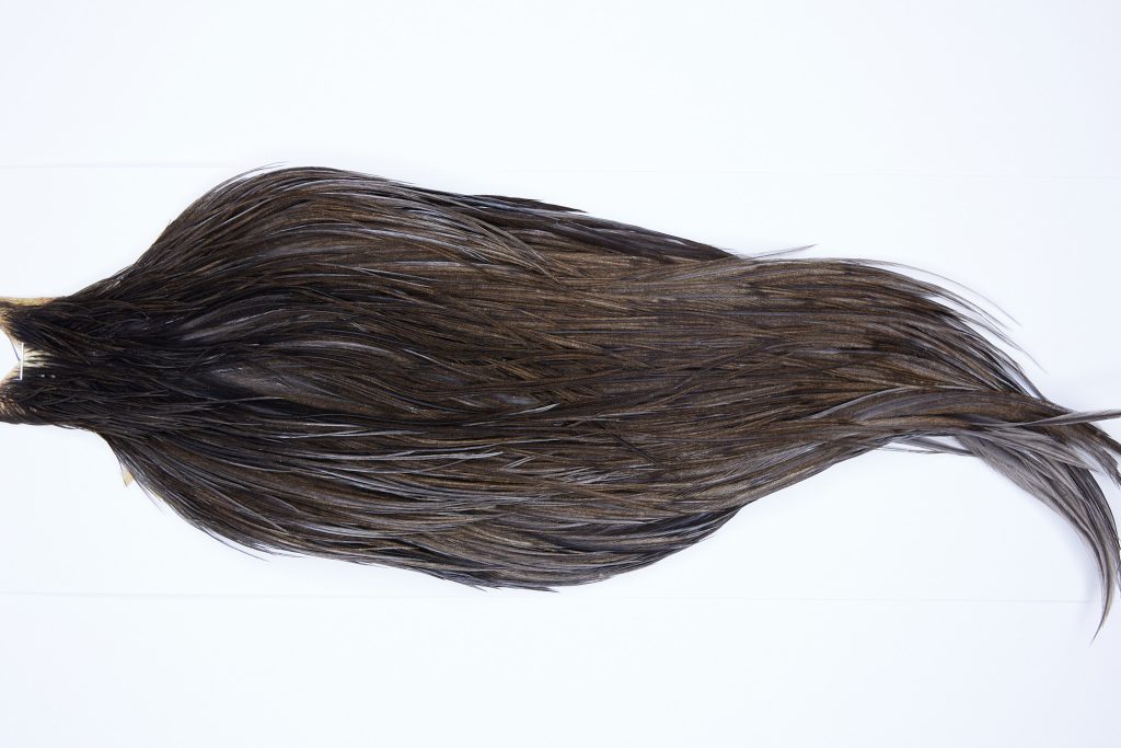 9727 - JimsFlyCo Dry Fly Hackle, Grey Dun #1 Grade Rooster Cape, Ties Sizes 12-20