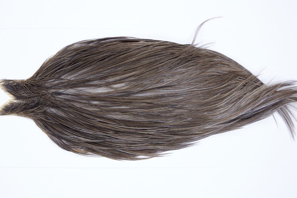 9750 - JimsFlyCo Dry Fly Hackle, Grey Dun #2 Grade Rooster Cape, Ties Sizes 10-20
