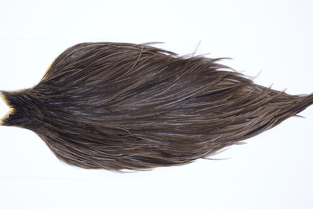 9754 - JimsFlyCo Dry Fly Hackle, Grey Dun #2 Grade Rooster Cape, Ties Sizes 10-20