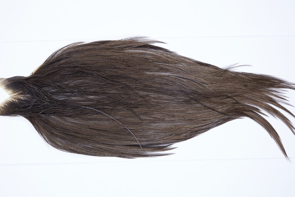 9756 - JimsFlyCo Dry Fly Hackle, Grey Dun #2 Grade Rooster Cape, Ties Sizes 10-20