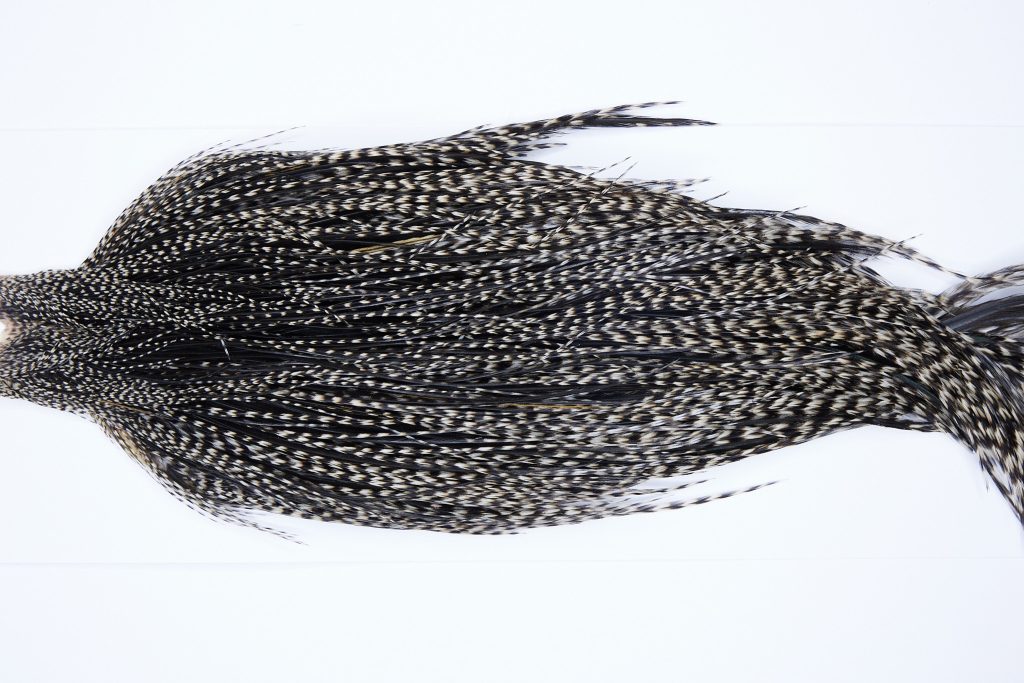 9787 - JimsFlyCo Dry Fly Hackle, Grizzly Variant #1 Grade Rooster Cape, Ties Sizes 10-20