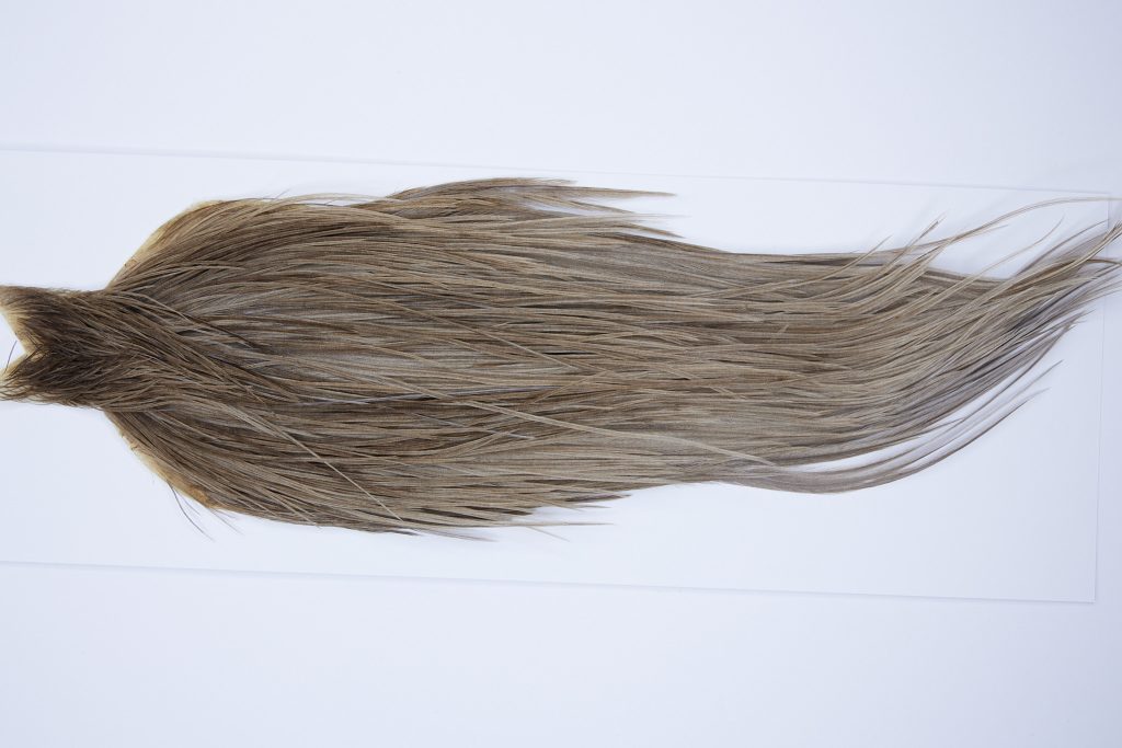 9807 - JimsFlyCo Dry Fly Hackle, Medium Dun #1 Grade Rooster Cape, Ties Sizes 10-18