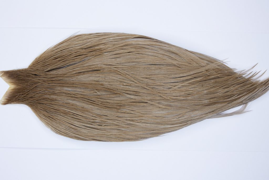 9810 - JimsFlyCo Dry Fly Hackle, Medium Dun #1 Grade Rooster Cape, Ties Sizes 10-18