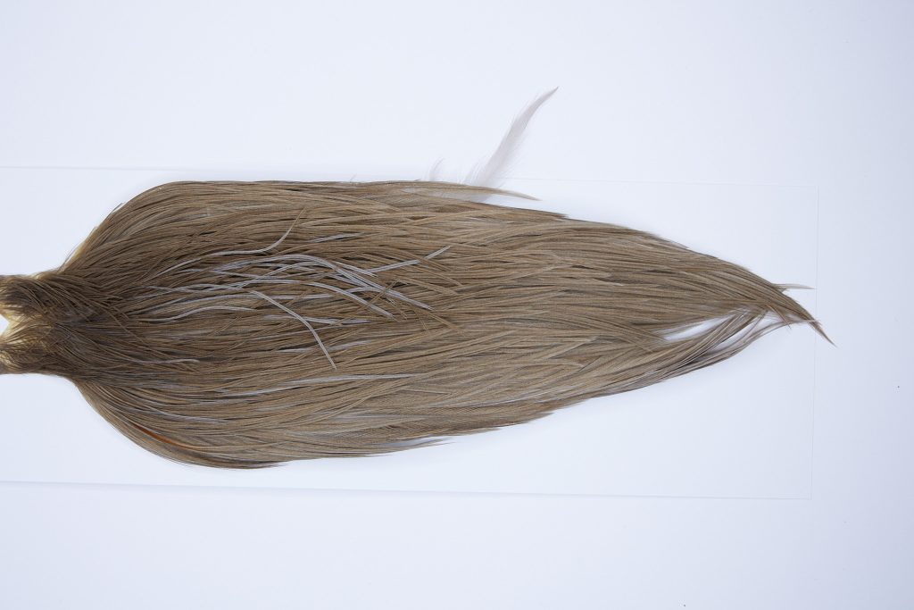 9814 - JimsFlyCo Dry Fly Hackle, Medium Dun #1 Grade Rooster Cape, Ties Sizes 10-20