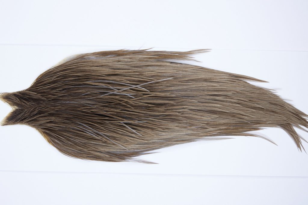 9820 - JimsFlyCo Dry Fly Hackle, Medium Dun #1 Grade Rooster Cape, Ties Sizes 10-20