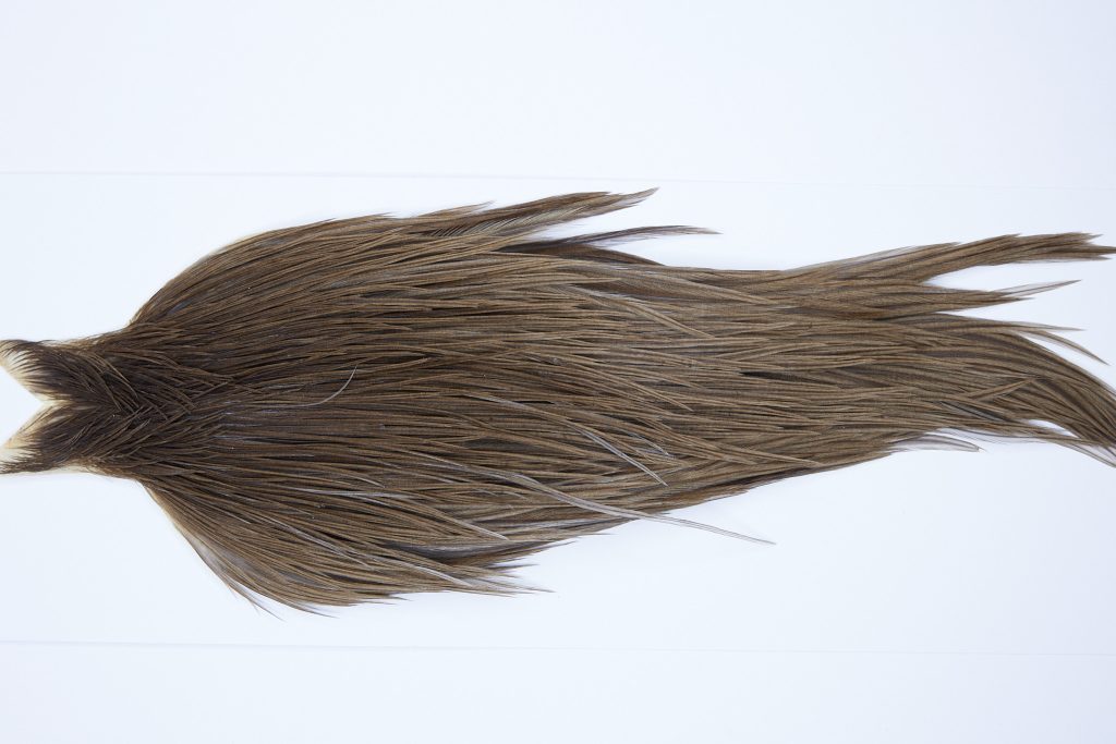 9830 - JimsFlyCo Dry Fly Hackle, Medium Dun #2 Grade Rooster Cape, Ties Sizes 10-18