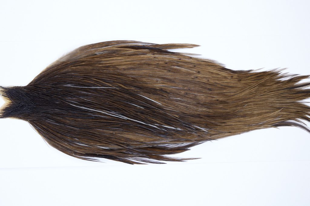 9855 - JimsFlyCo Dry Fly Hackle, Brown Dun #1 Grade Rooster Cape, Ties Sizes 12-20