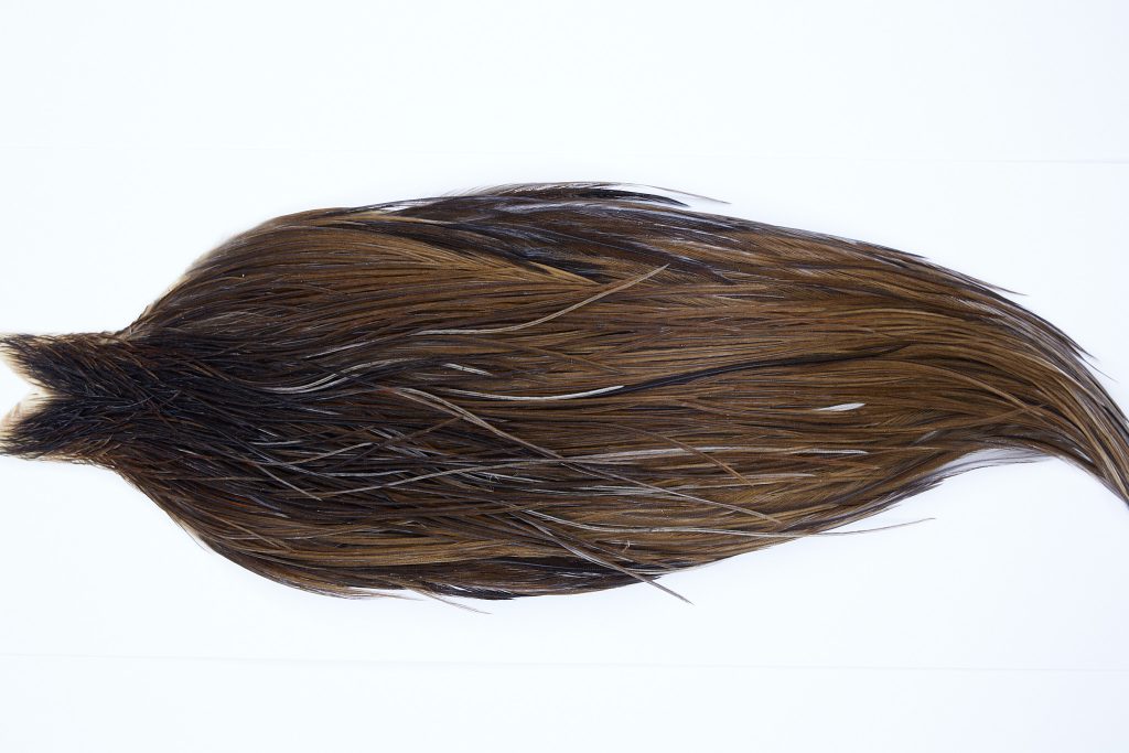 9867 - JimsFlyCo Dry Fly Hackle, Brown Dun #1 Grade Rooster Cape, Ties Sizes 10-20