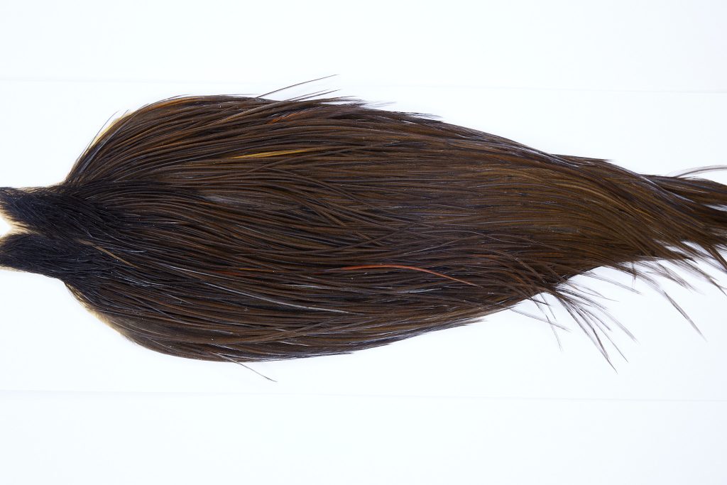 9868 - JimsFlyCo Dry Fly Hackle, Brown Dun #1 Grade Rooster Cape, Ties Sizes 10-20