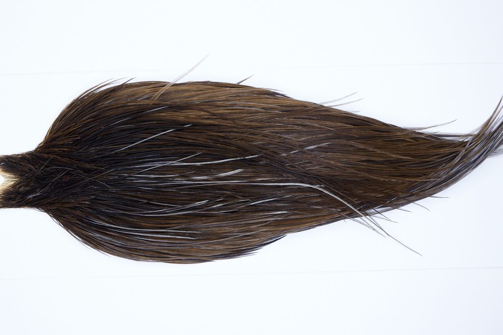 9878 - JimsFlyCo Dry Fly Hackle, Brown Dun #1 Grade Rooster Cape, Ties Sizes 12-22