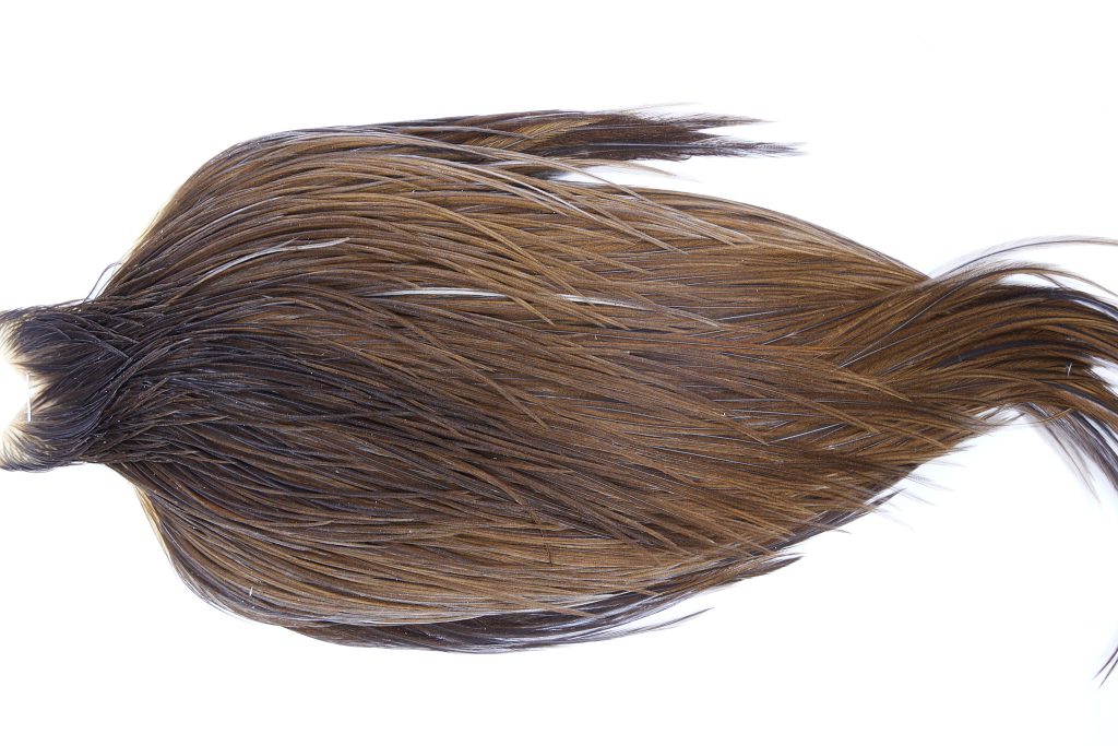 9881 - JimsFlyCo Dry Fly Hackle, Brown Dun #1 Grade Rooster Cape, Ties Sizes 10-20