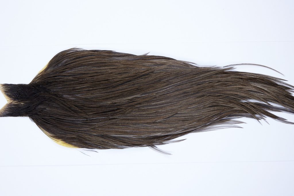 9884 - JimsFlyCo Dry Fly Hackle, Brown Dun #2 Grade Rooster Cape, Ties Sizes 10-20