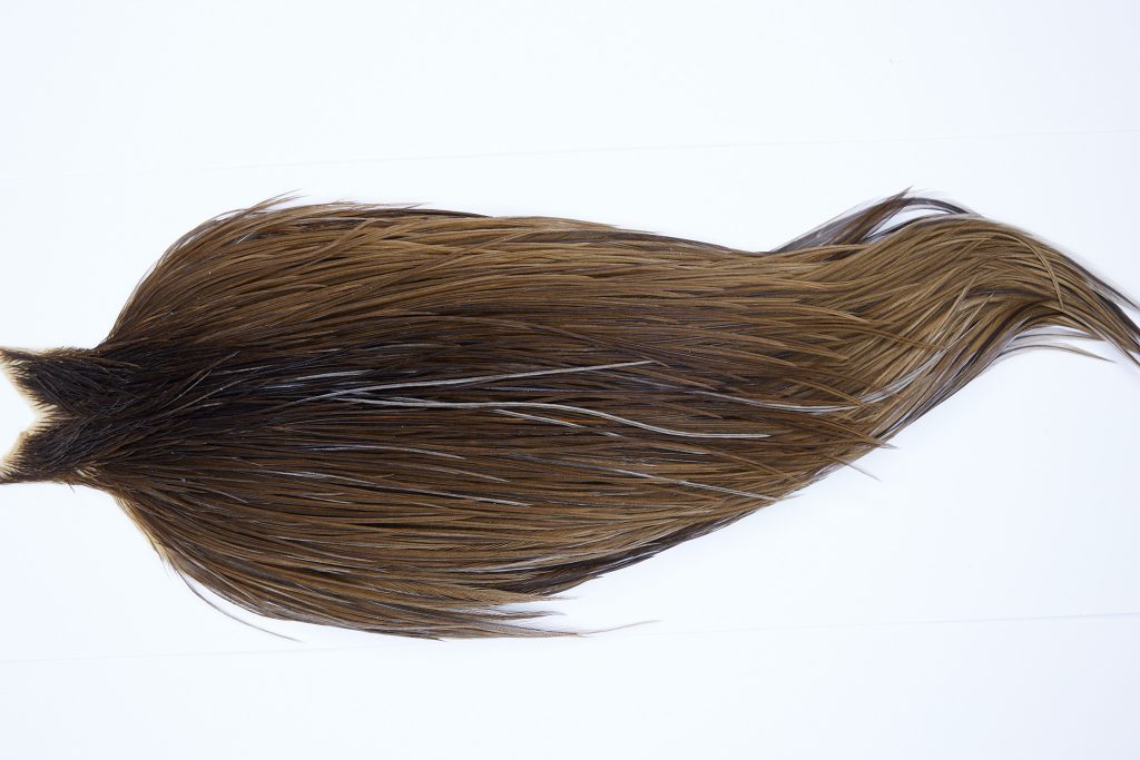 9896 - JimsFlyCo Dry Fly Hackle, Brown Dun #2 Grade Rooster Cape, Ties Sizes 10-20