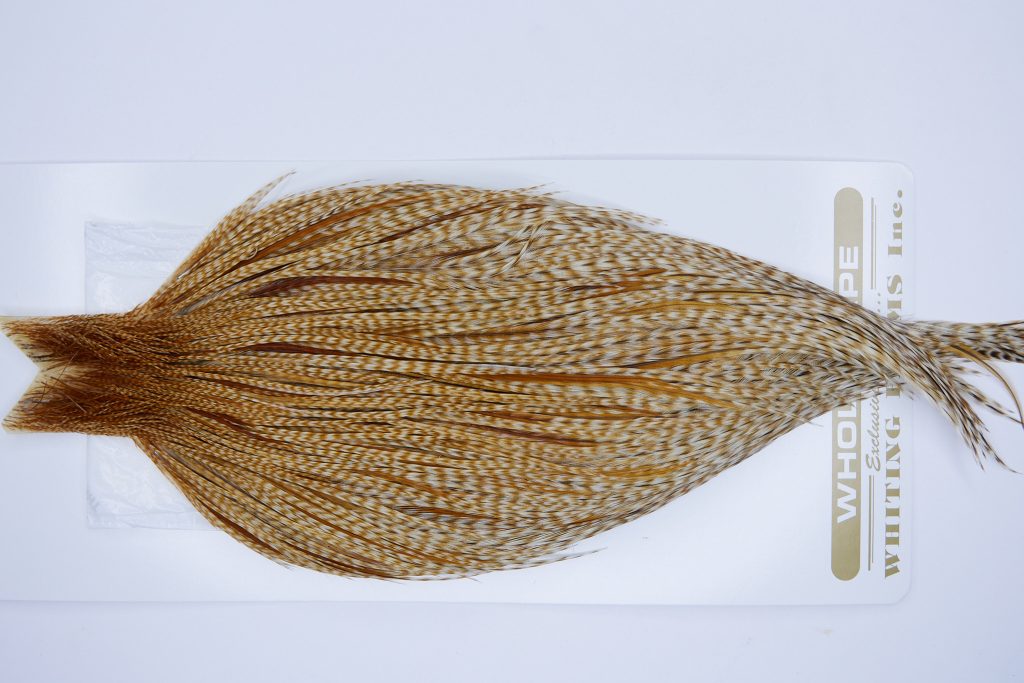 630 - Heritage Dry Fly Hackle, Barred Ginger #2 Grade Rooster Cape, Ties Sizes 12-20