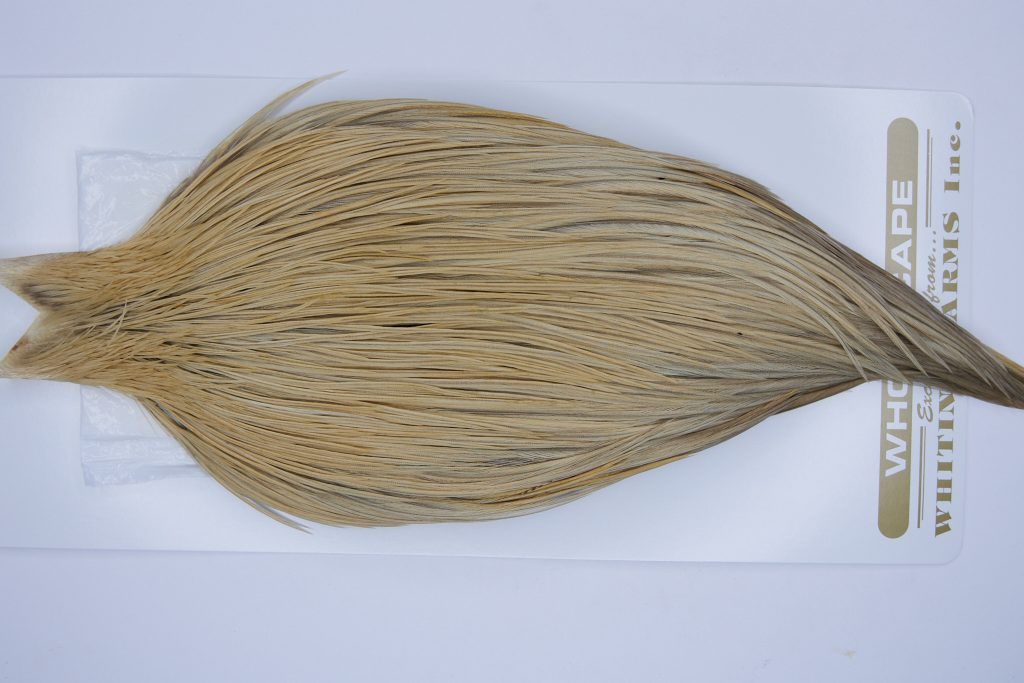 631 - Heritage Dry Fly Hackle, Light Ginger Dun #2 Grade Rooster Cape, Ties Sizes 10-18