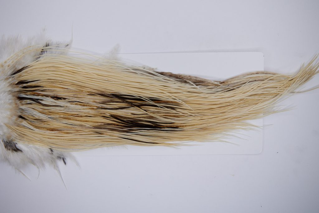 655 - Whiting Dry Fly Hackle, Farms Light Ginger Bronze Grade MidgeSaddle, Ties Sizes 16-18