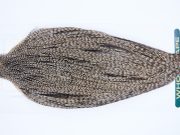 741 - Hebert Dry Fly Hackle, Dun Grizzly Bronze Grade Rooster Cape, Ties Sizes 14-22