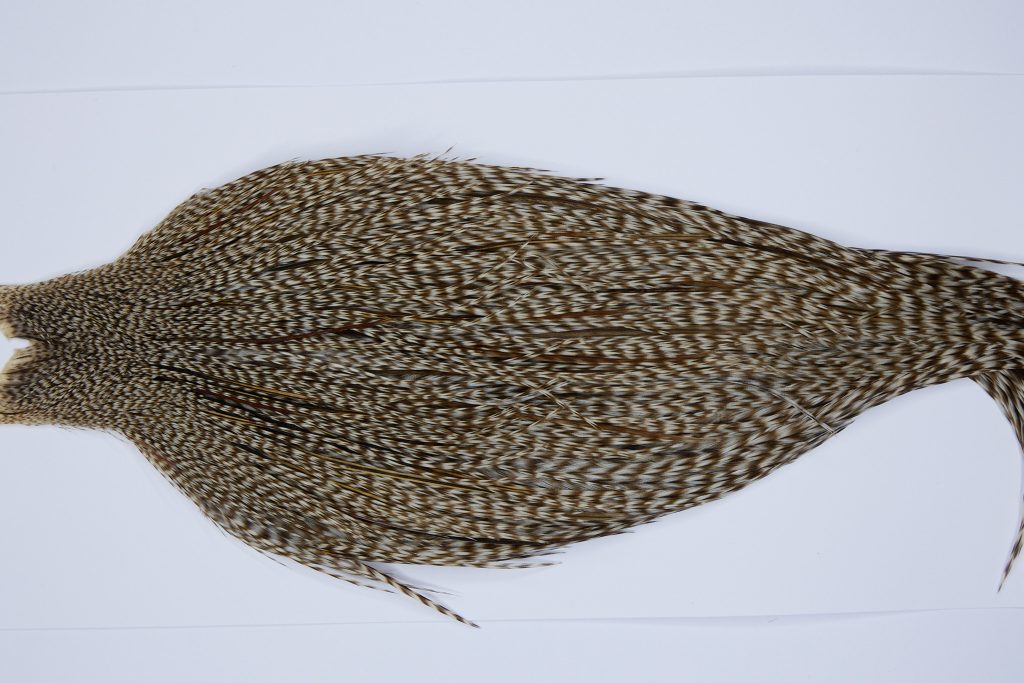 9443 - JimsFlyCo Dry Fly Hackle, Grizzly Dun Variant #2 Grade Rooster Cape, Ties Sizes 10-22