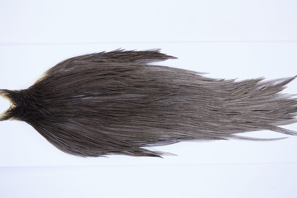 9741 - JimsFlyCo Dry Fly Hackle, Grey Dun #2 Grade Rooster Cape, Ties Sizes 10-20