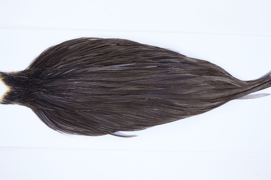 9758 - JimsFlyCo Dry Fly Hackle, Grey Dun #3 Grade Rooster Cape, Ties Sizes 10-20