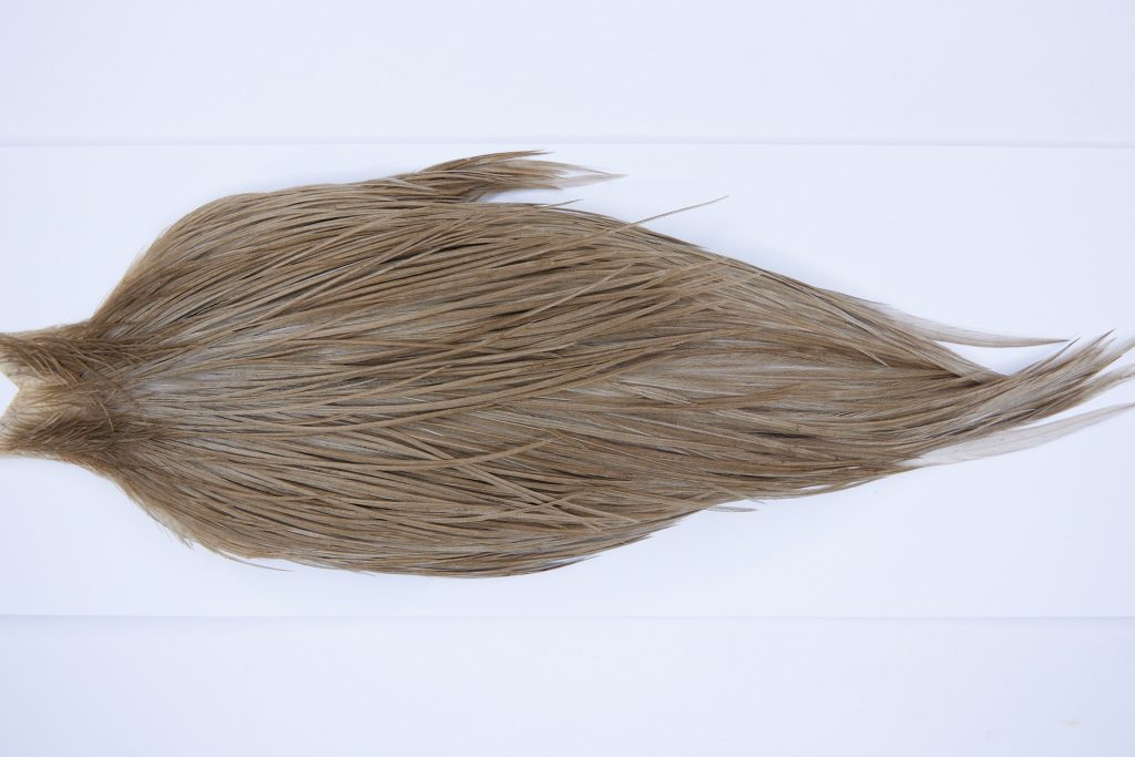 9781 - JimsFlyCo Dry Fly Hackle, Light Dun #2 Grade Rooster Cape, Ties Sizes 10-18