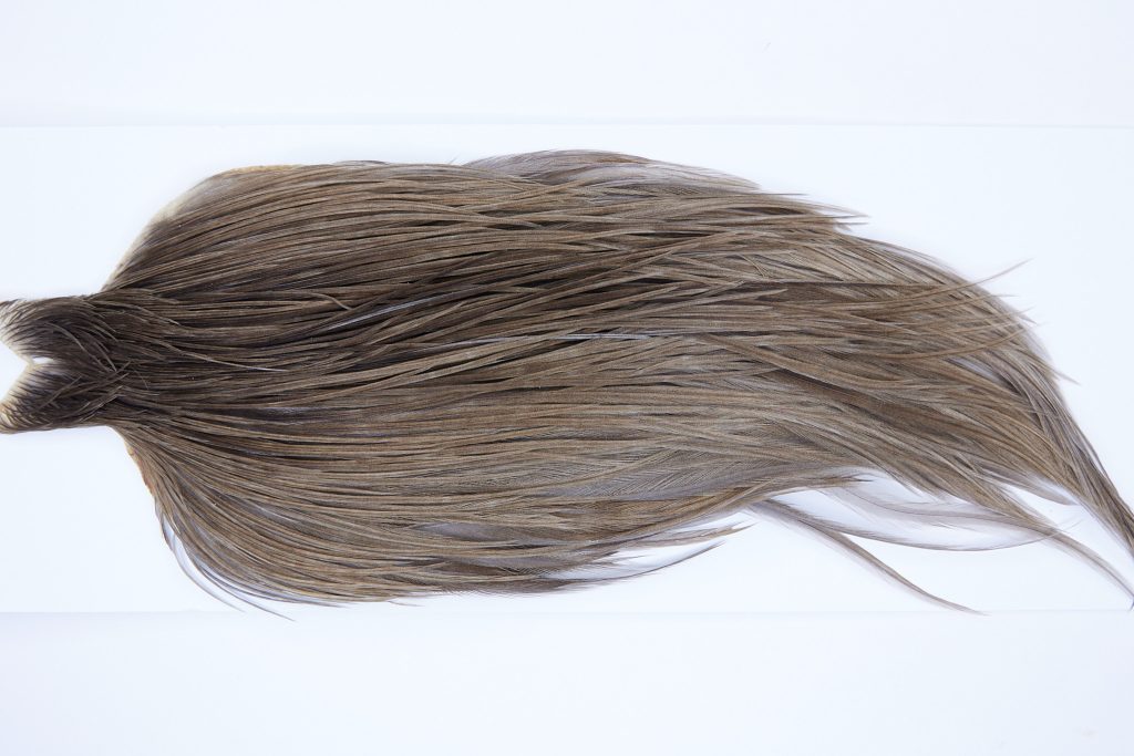 9821 - JimsFlyCo Dry Fly Hackle, Medium Dun #1 Grade Rooster Cape, Ties Sizes 10-20