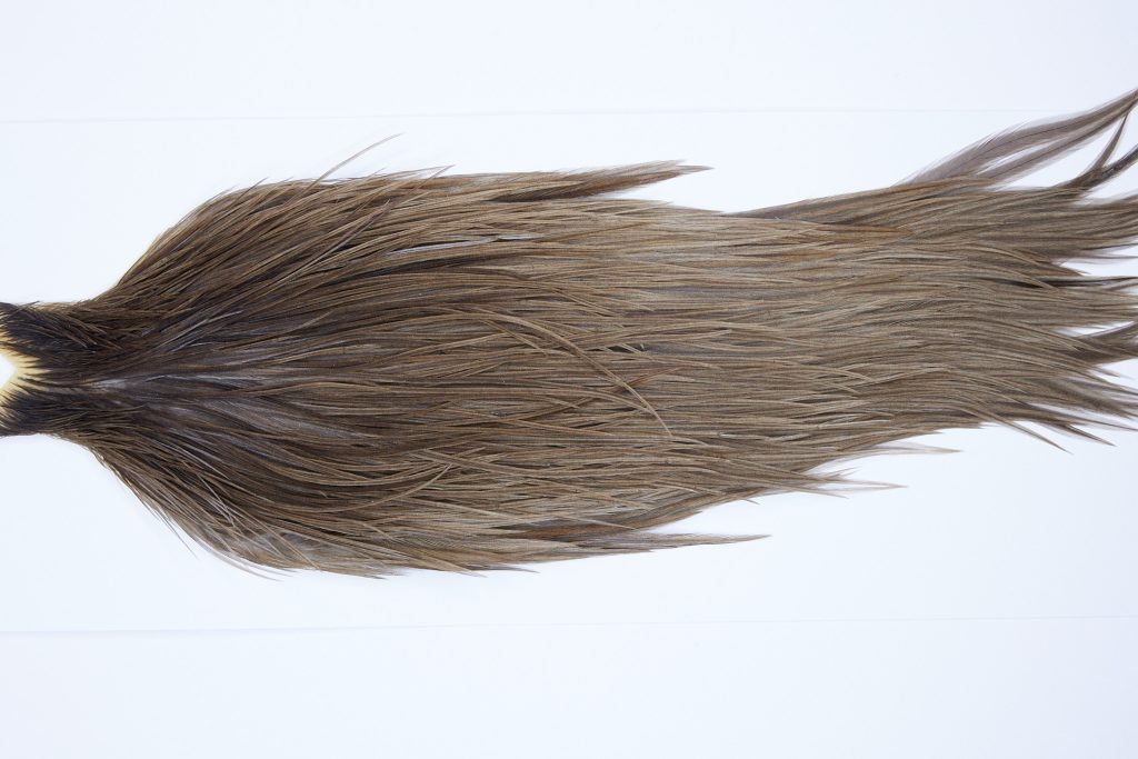 9842 - JimsFlyCo Dry Fly Hackle, Medium Dun #2 Grade Rooster Cape, Ties Sizes 10-18