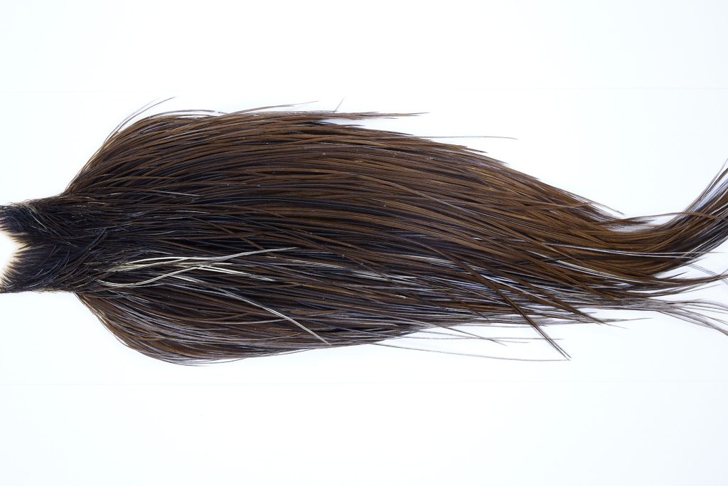 9851 - JimsFlyCo Dry Fly Hackle, Brown Dun Rhodium Grade Rooster Cape, Ties Sizes 10-20