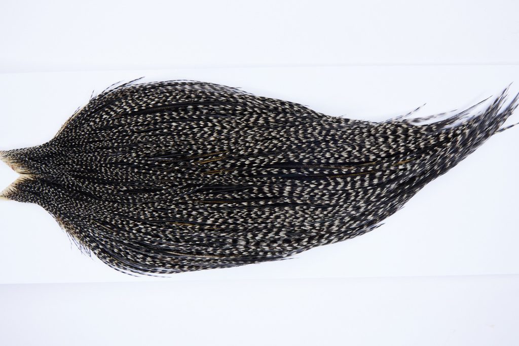 9912 - JimsFlyCo Dry Fly Hackle, Grizzly Variant #2 Grade Rooster Cape, Ties Sizes 10-20