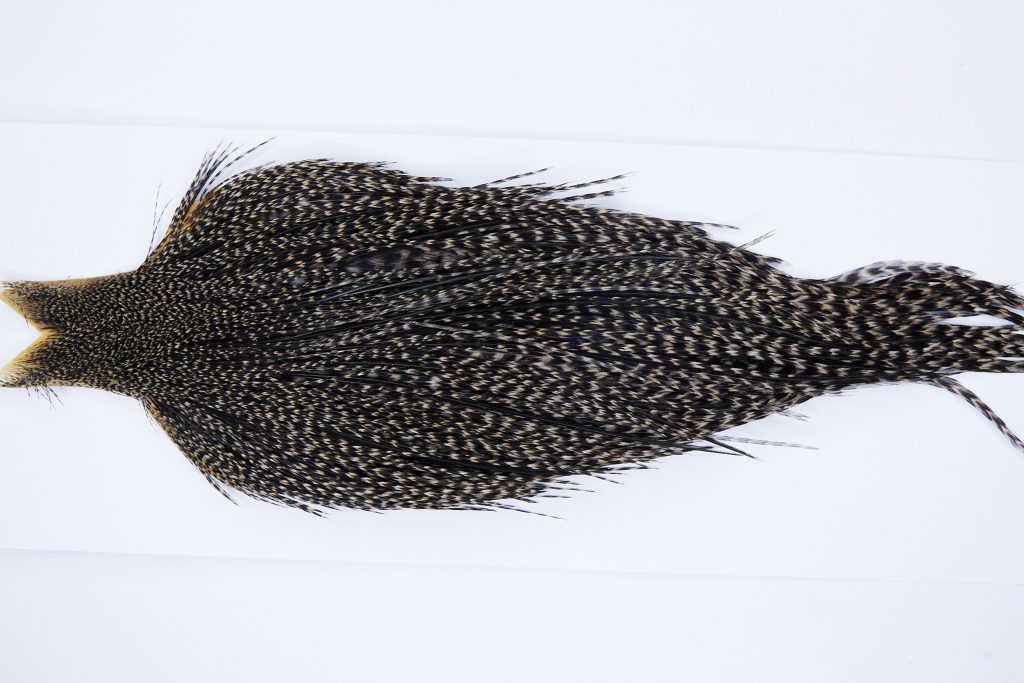 9918 - JimsFlyCo Dry Fly Hackle, Grizzly Variant #2 Grade Rooster Cape, Ties Sizes 10-20
