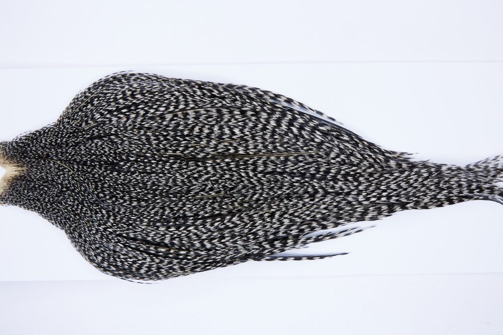 9919 - JimsFlyCo Dry Fly Hackle, Grizzly Variant #2 Grade Rooster Cape, Ties Sizes 10-18