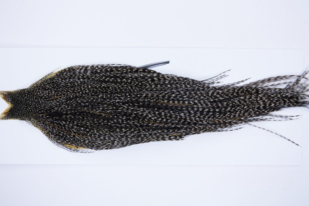 9920 - JimsFlyCo Dry Fly Hackle, Grizzly Variant #2 Grade Rooster Cape, Ties Sizes 10-20