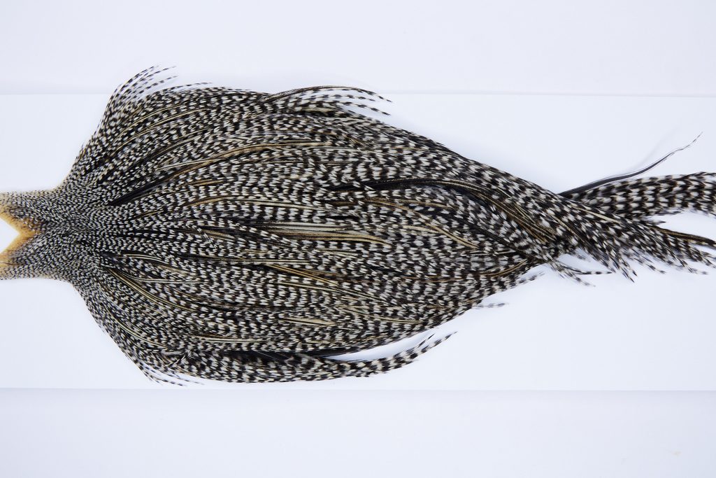 9923 - JimsFlyCo Dry Fly Hackle, Grizzly Variant #2 Grade Rooster Cape, Ties Sizes 10-20