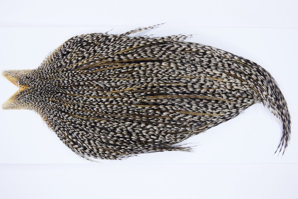 9926 - JimsFlyCo Dry Fly Hackle, Grizzly Variant #2 Grade Rooster Cape, Ties Sizes 12-20