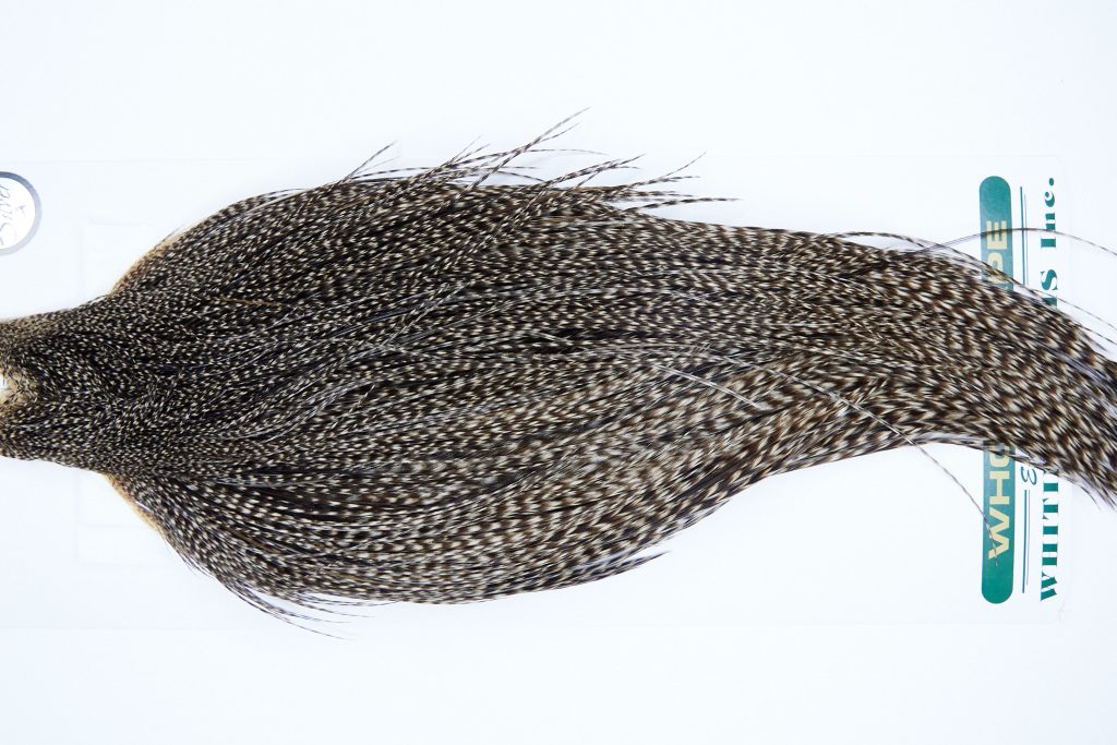 1052 Hebert Dry Fly Hackle, Silver Grade 10-22 Grizzly Variant Ties Sizes 10-22