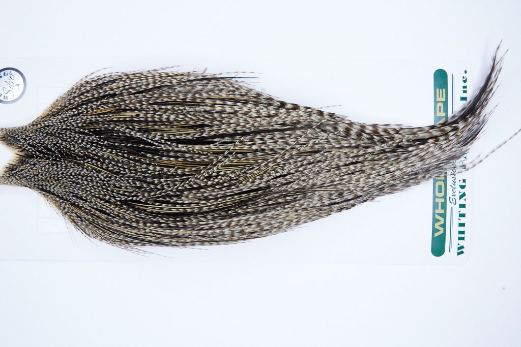 1071 Hebert Dry Fly Hackle, Silver Grade 10-24 Grizzly Variant Ties Sizes 10-24