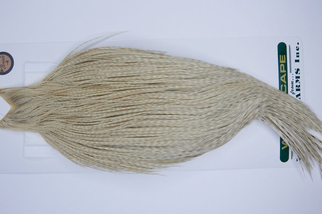 1083 Hebert Dry Fly Hackle, Bronze Grade Rooster Cape Pale Watery Dun Ties Sizes 10-22