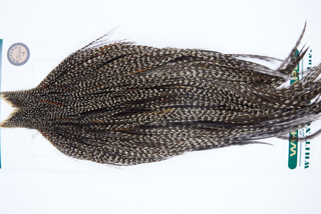 1085 Hebert Dry Fly Hackle, Bronze Grade 10-24 Grizzly Variant Ties Sizes 10-24