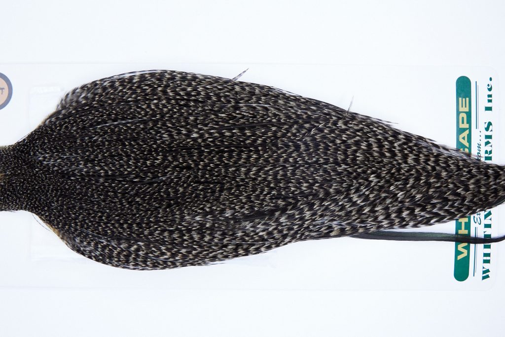 1088 Hebert Dry Fly Hackle, Bronze Grade Rooster Cape Grizzly Variant Ties Sizes 10-22