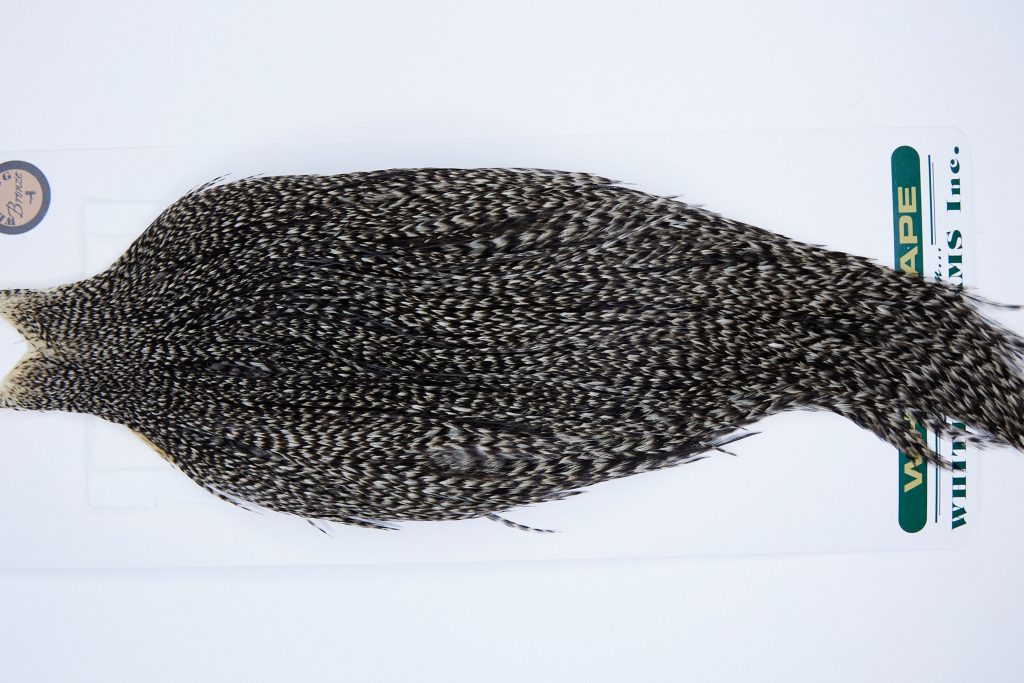 1089 Hebert Dry Fly Hackle, Bronze Grade Rooster Cape Grizzly Variant Ties Sizes 10-22