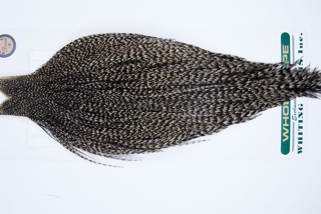 1097 Hebert Dry Fly Hackle, Bronze Grade 12-22 Grizzly Variant Ties Sizes 12-22