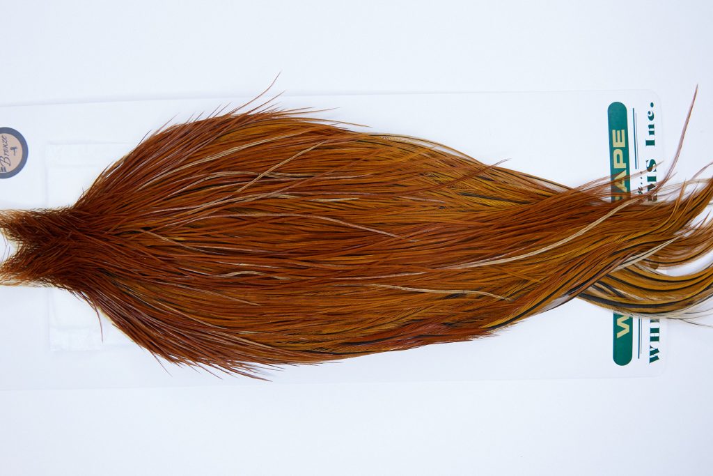 1135 Hebert Dry Fly Hackle, Bronze Grade 10-26 Medium Brown Ties Sizes 10-26