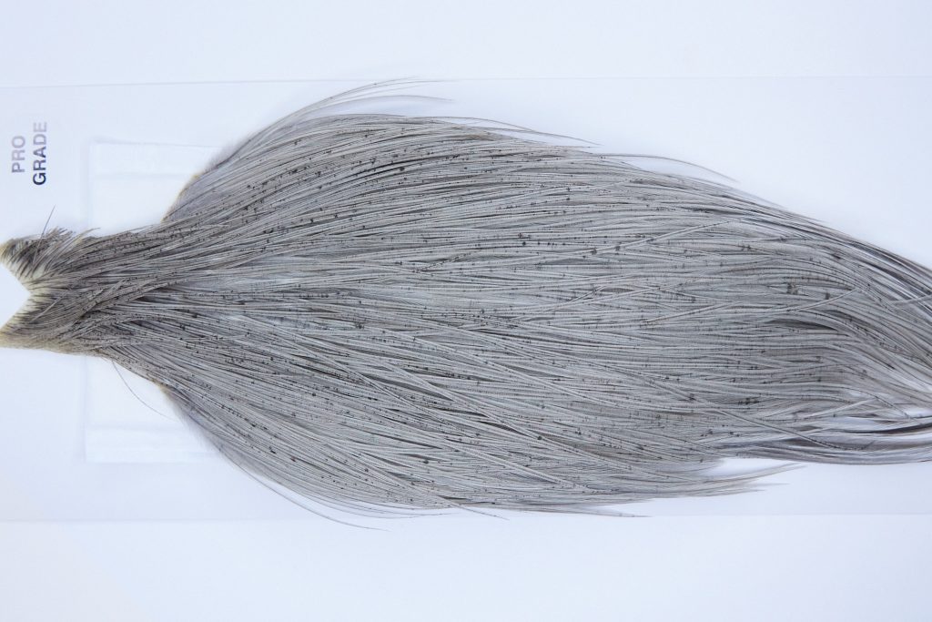 1201 Hebert Dry Fly Hackle, Pro Grade Rooster Cape Light Grey Dun Ties Sizes 8-22